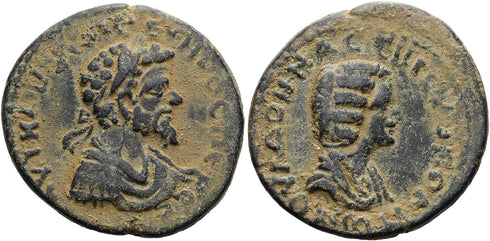 Roman coin of Septimius Severus and Julia Domna - Hierapolis-Kastabala, Cilicia - RARE